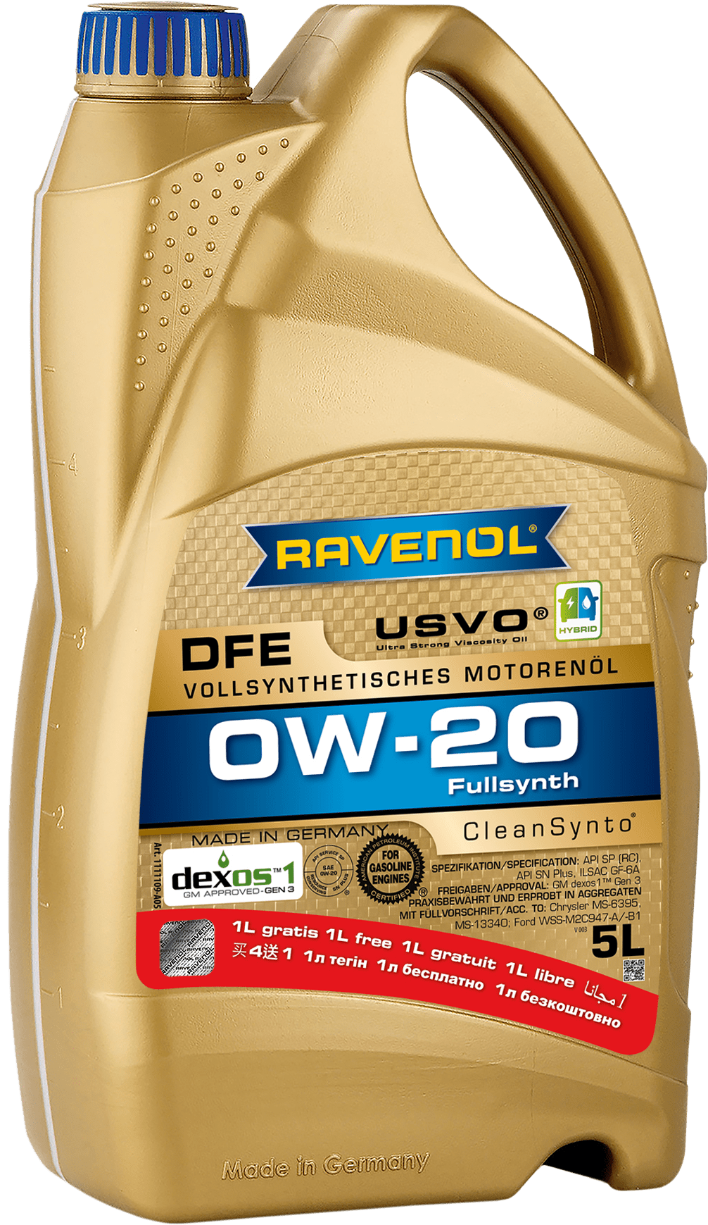 Շարժիչի յուղ RAVENOL DFE 0W-20