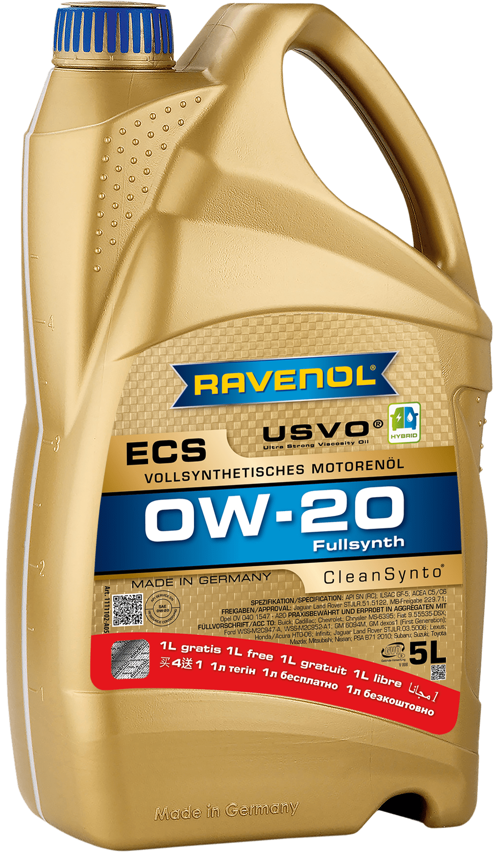 Շարժիչային յուղ RAVENOL ECS EcoSynth 0W-20